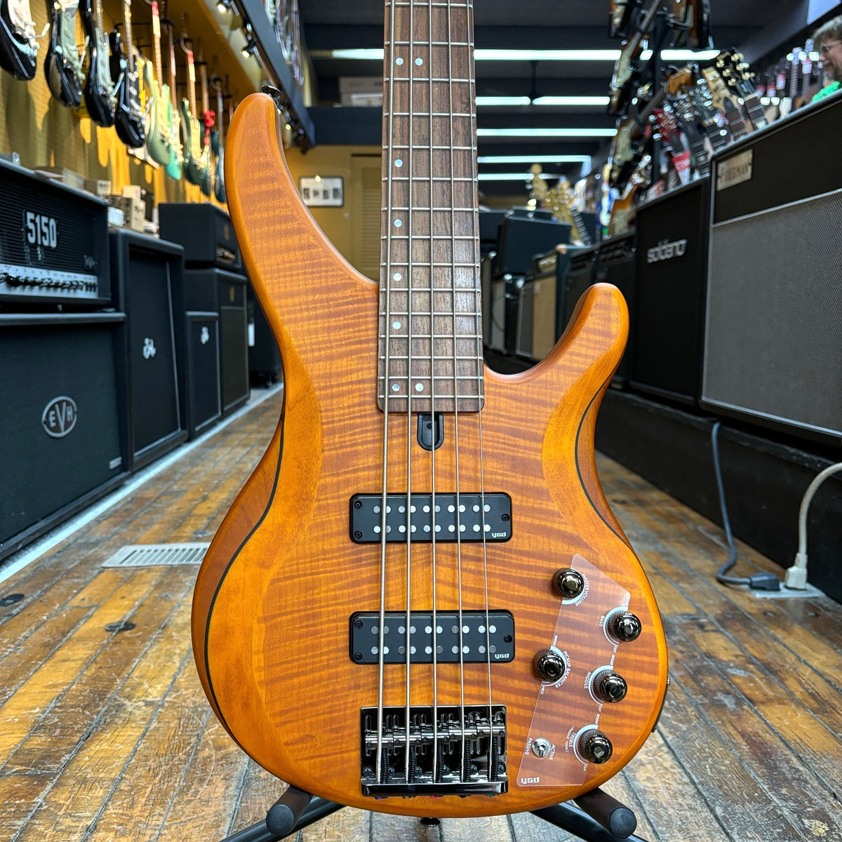 Yamaha TRBX605FM 5-string Bass Guitar Matte Amber – Music Makers