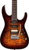Charvel Pro-Mod Plus Dinky DK24 HSS QM Electric Guitar Amber Tiger Eye w/Padded Gig Bag