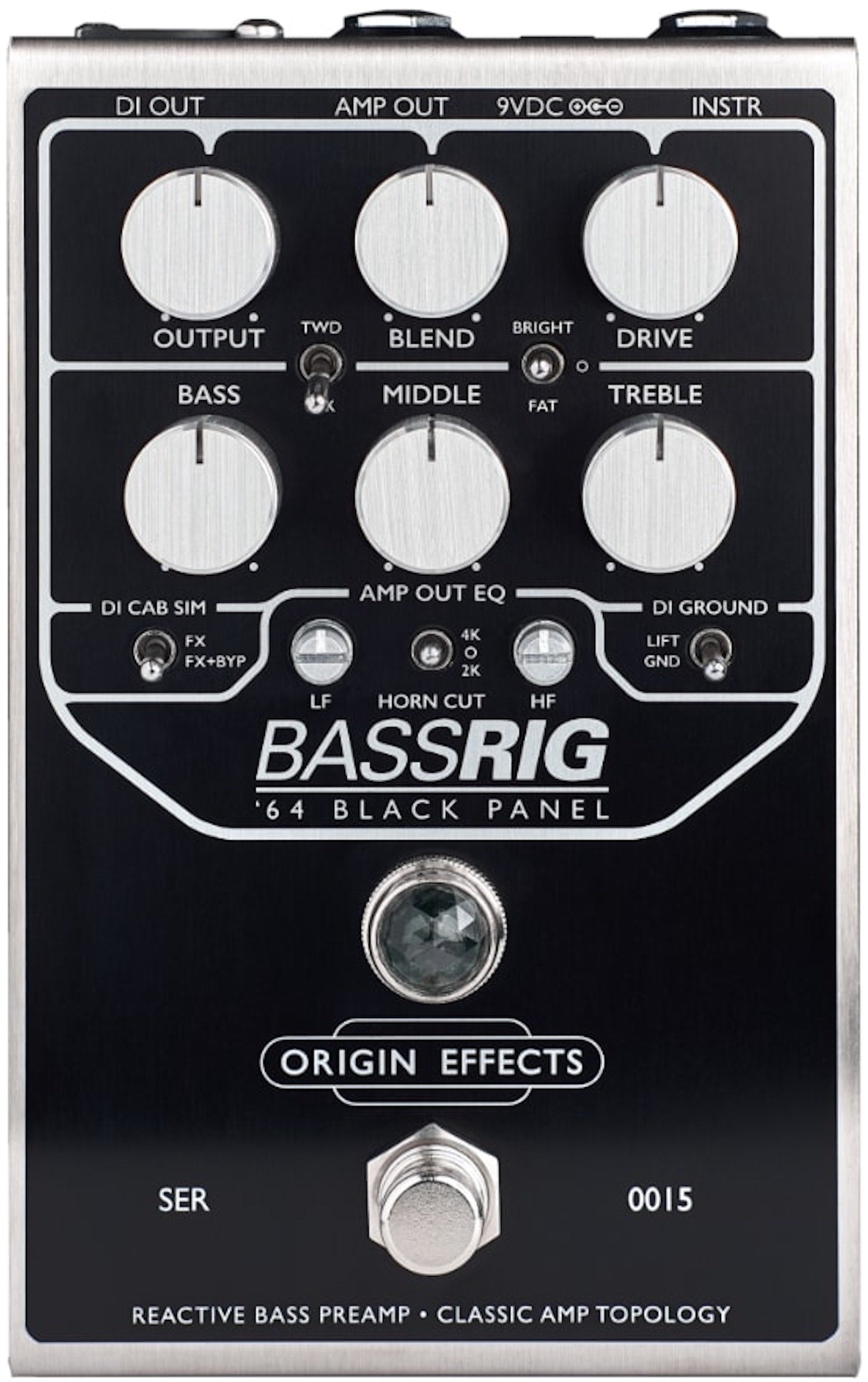ベース ORIGIN EFFECTS BASSRIG '64 BLACK PANEL Origin Effects BassRig '64 Black Panel Bass Preamp Pedal