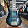 Spector Icon NS-5 Neck Through 5-string Electric Bass Guitar Black and Blue Gloss w/Padded Gig Bag