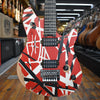 EVH Limited Wolfgang Special Striped Series Electric Guitar Red with Black and White Stripes, Aged w/Padded Gig Bag
