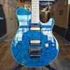 Ernie Ball Music Man 30th Anniversary Axis Electric Guitar Translucent Blue Quilt w/Hard Case