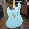 Fender Custom Shop 1961 Jazz Bass Heavy Relic Super Faded Aged Daphne Blue w/Matching Headstock, Hard Case