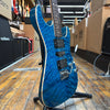 Tom Anderson Custom Drop Top Electric Guitar Deep Bora Bora Blue with Binding, Hard Case