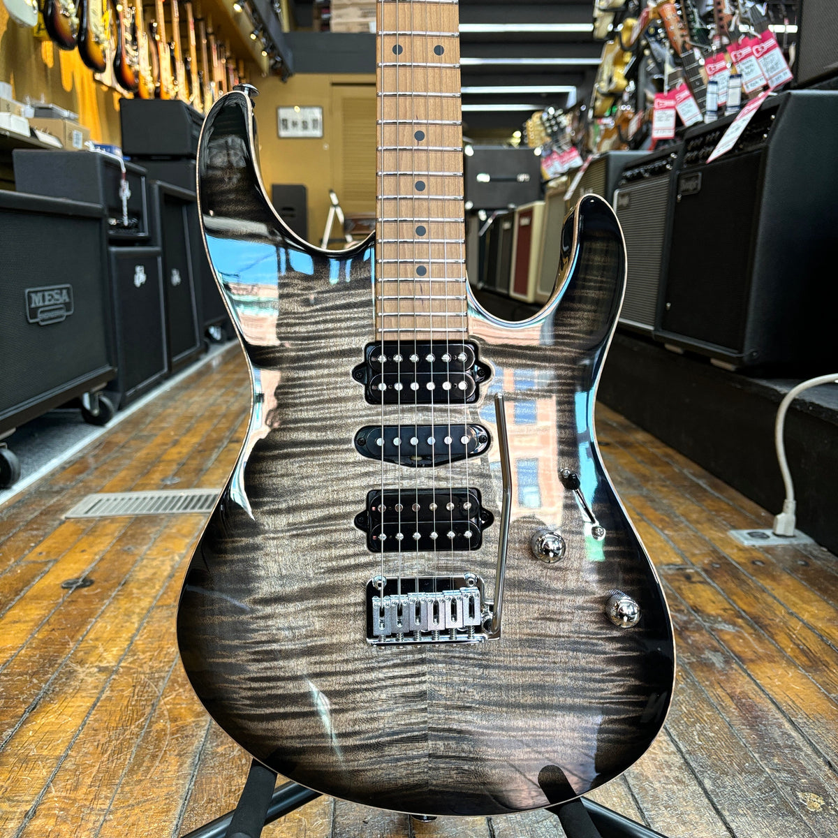 Suhr Modern Plus Electric Guitar Trans Charcoal Burst w/Roasted Maple ...