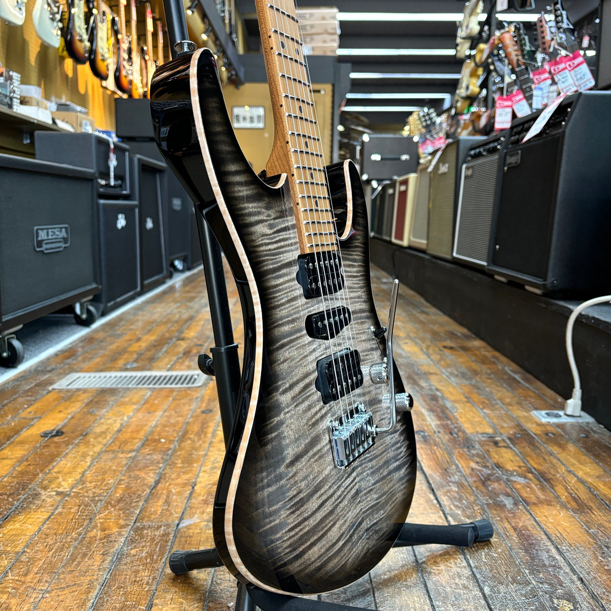 Suhr Modern Plus Electric Guitar Trans Charcoal Burst w/Roasted Maple ...