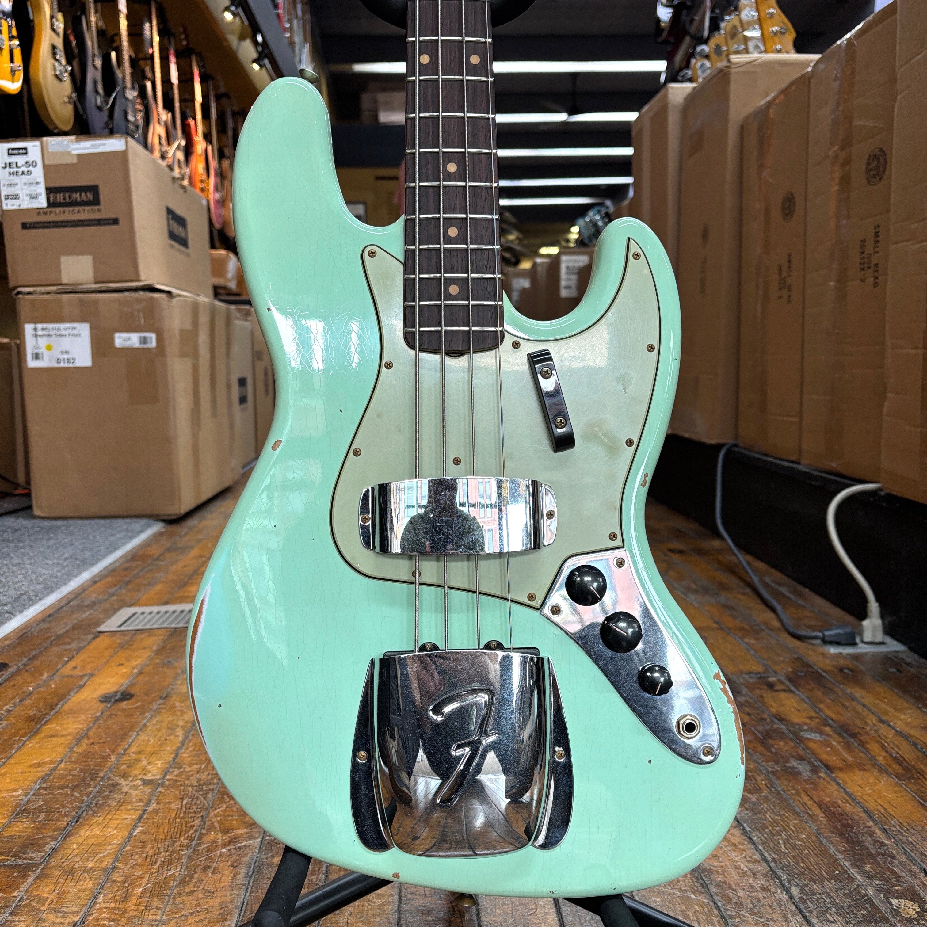 Fender Custom Shop Limited 1964 Jazz Bass Relic Aged Surf Green w