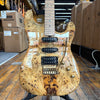 Lakland USA Custom 65-S HSS Electric Guitar Early 2020s Buckeye Burl Natural w/Fralin Pickups, Tweed Case