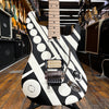 EVH Striped Series Circles Electric Guitar White and Black Satin w/Padded Gig Bag