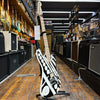 EVH Striped Series Circles Electric Guitar White and Black Satin w/Padded Gig Bag