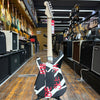 EVH Striped Series Circles Electric Guitar White and Black Satin w/Padded Gig Bag