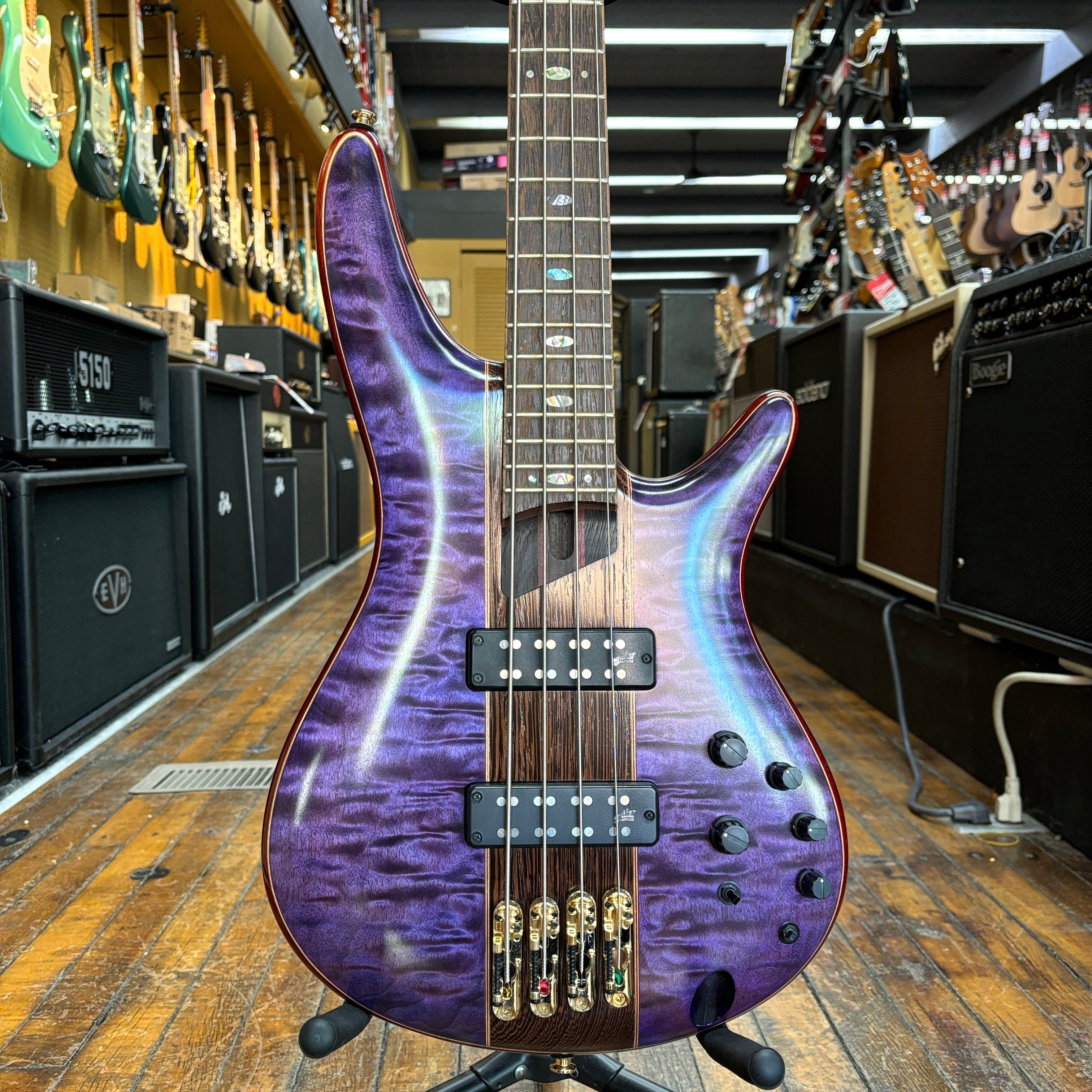 Ibanez SR2400 Premium Bass Guitar 2019 Amethyst Purple Low Gloss w Molded Hard Case