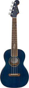 Fender Dhani Harrison Uke Sapphire Blue Transparent w/Padded Gig Bag