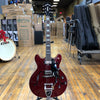 Guild MIK Starfire V Semi-hollow with Guild Vibrato 2014 Transparent Cherry Red w/Original Hard Case
