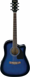 Ibanez PF15ECE Cutaway Dreadnought Acoustic-Electric Transparent Blue Sunburst